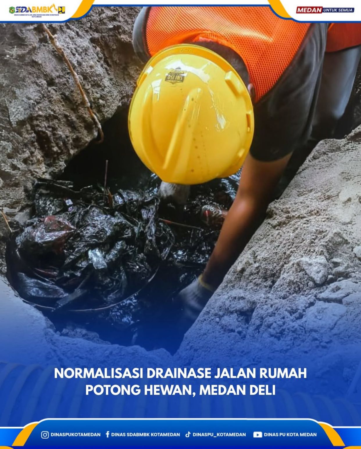 Normalisasi Drainase Jalan Rumah Potong Hewan, Medan Deli