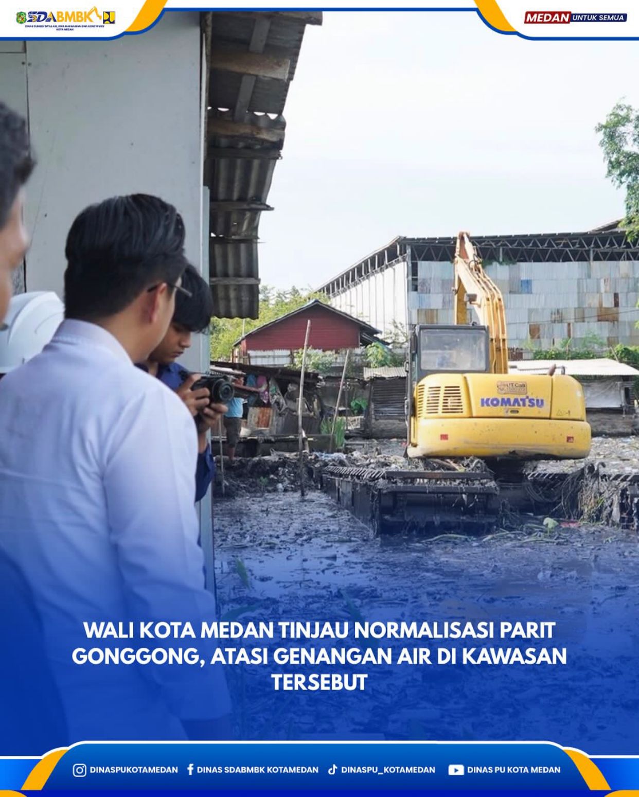 Wali Kota Medan Tinjau Normalisasi Parit Gonggong, Atasi Genangan Air di Kawasan Tersebut