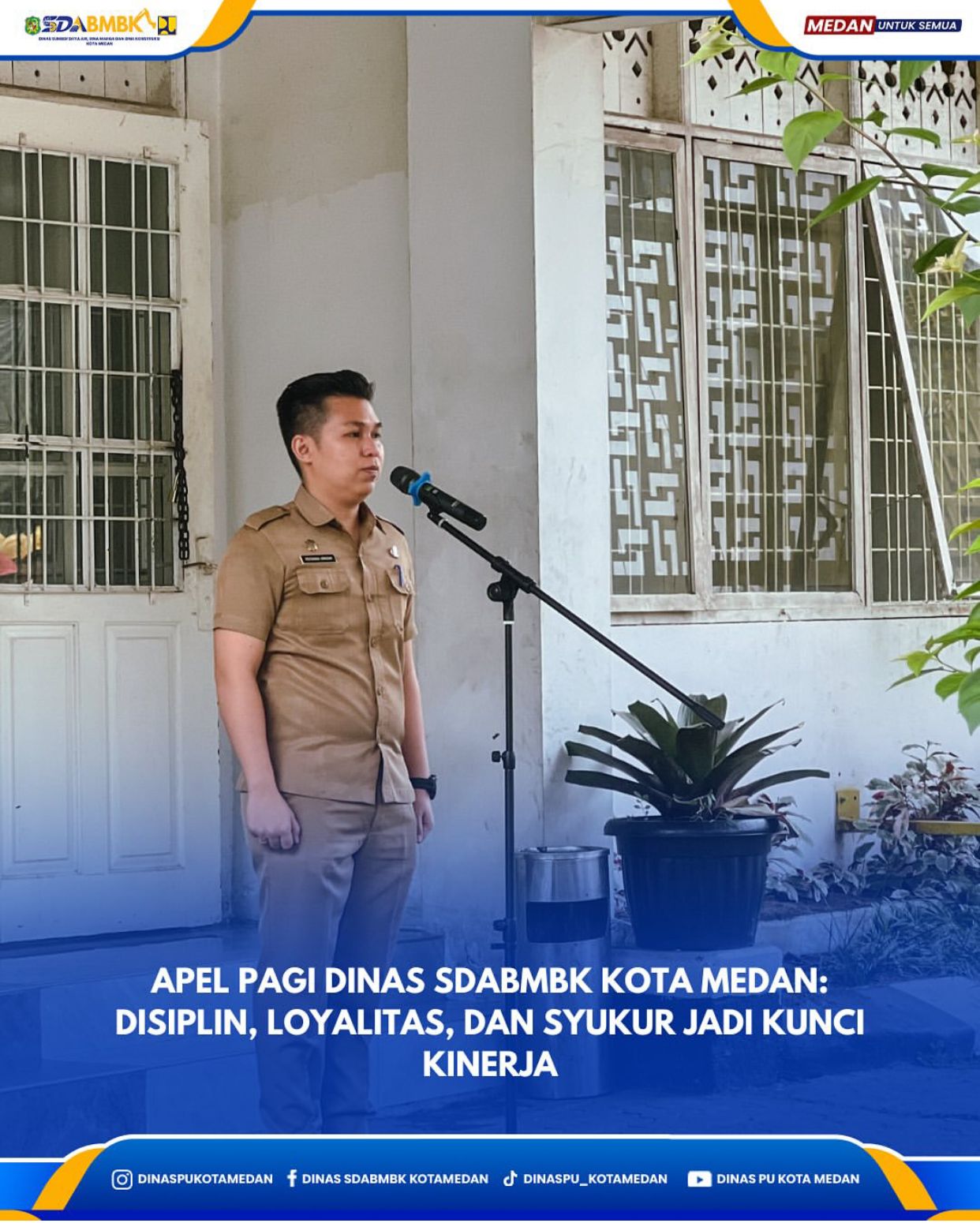 Apel Pagi Dinas SDABMBK Kota Medan: Disiplin, Loyalitas dan Stukur Jadi Kunci Kinerja
