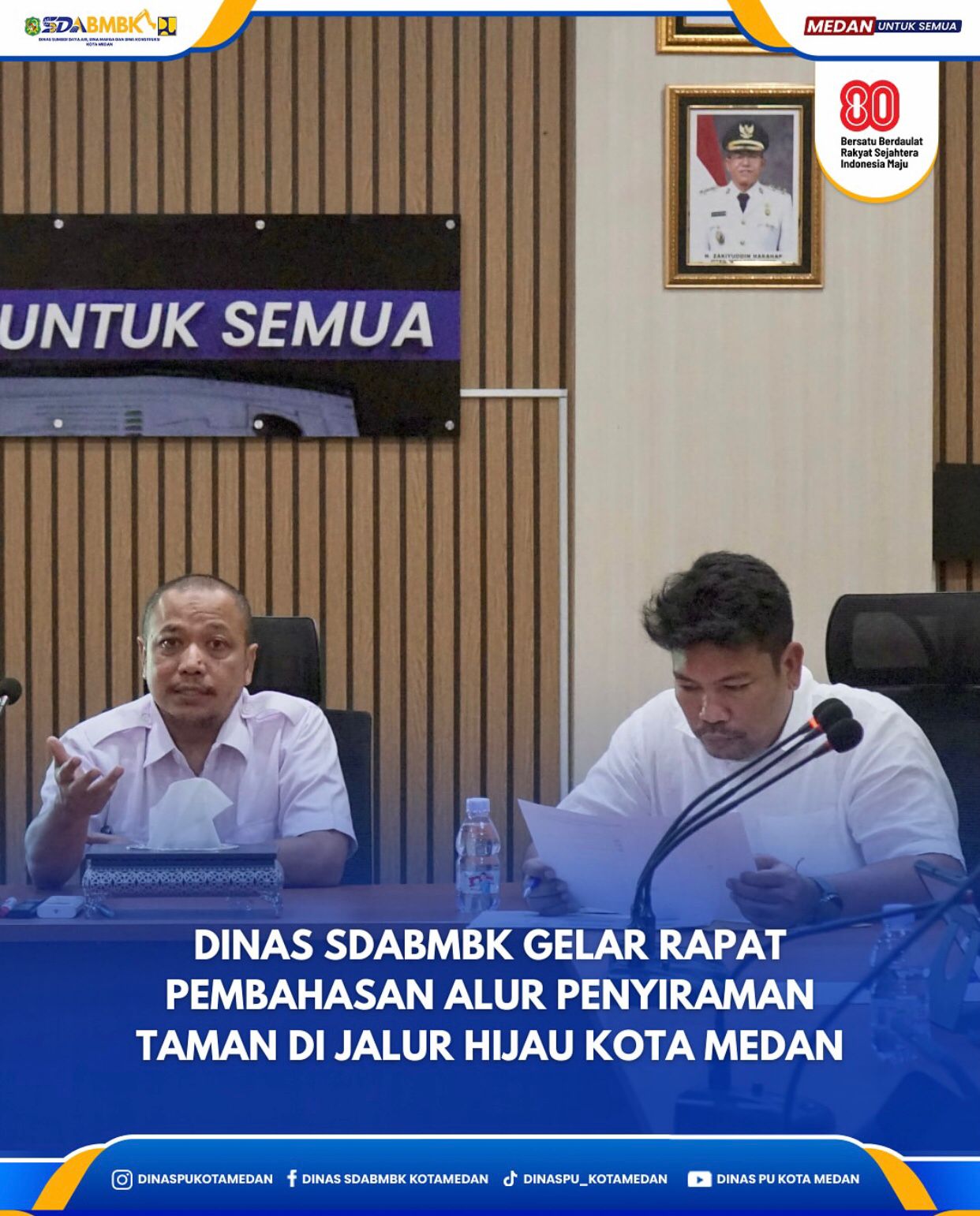Dinas SDABMBK Gelar Rapat Pembahasan Alur Penyiraman Taman di Jalur Hijau Kota Medan