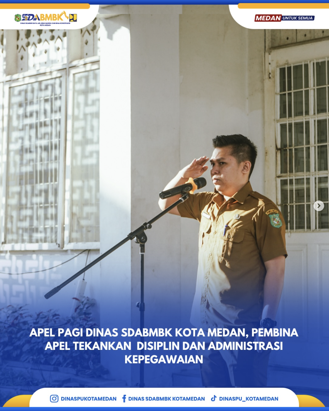 Apel Pagi Dinas SDABMBK Kota Medan, Pembina Apel Tekankan Disiplin dan Administrasi Kepegawaian