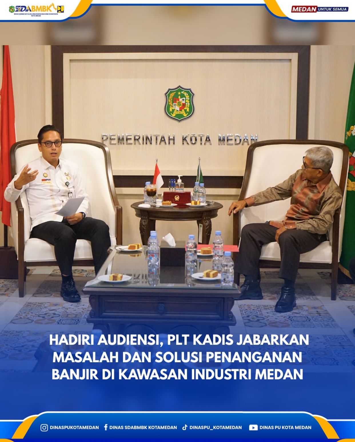Hariri Audiensi, Plt. Kadis Jabarkan Masalah dan Solusi Penanganan Banjir di Kawasan Industri Medan