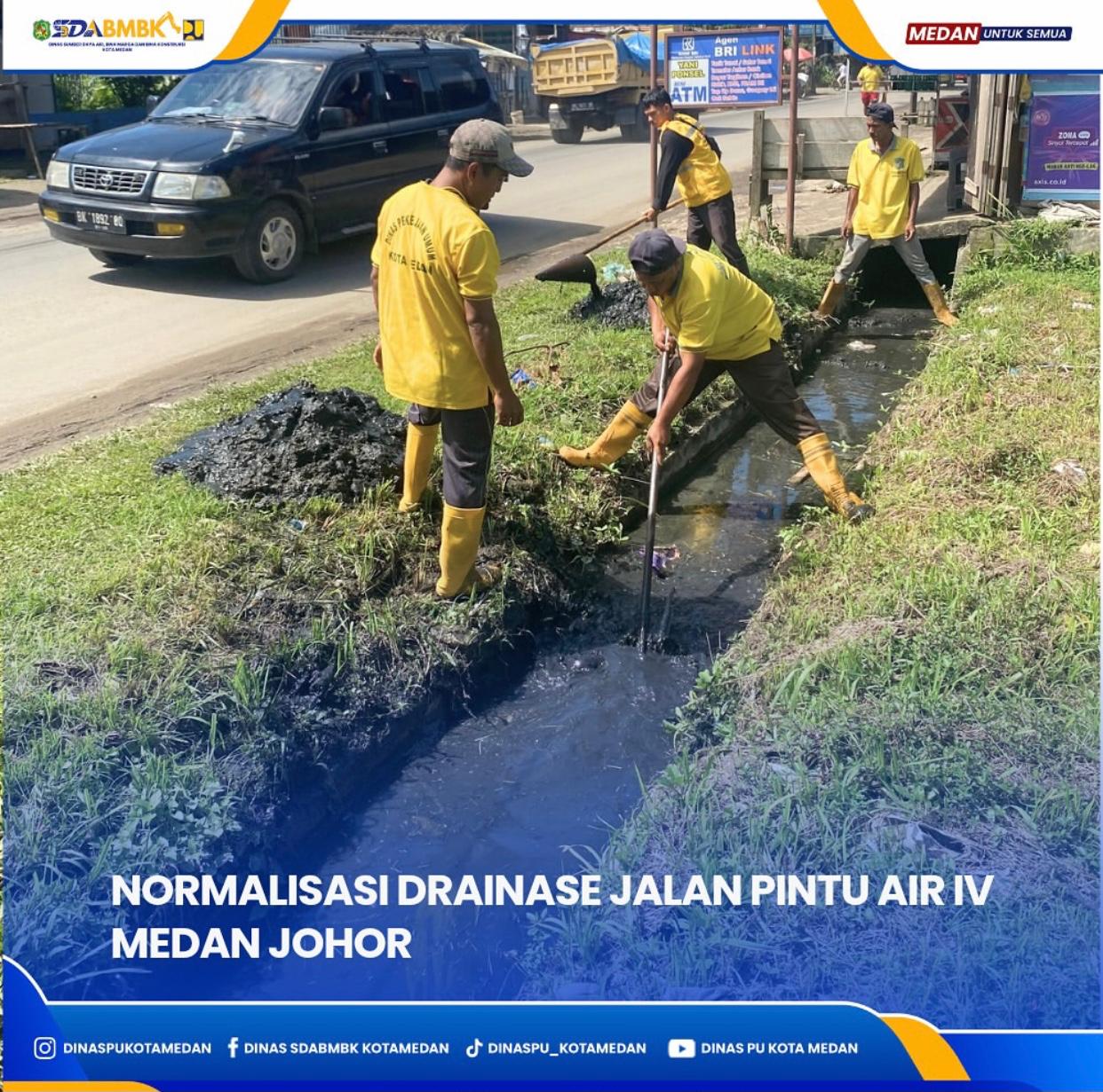 Normalisasi Drainase Jalan Pintu Air IV Medan Johor