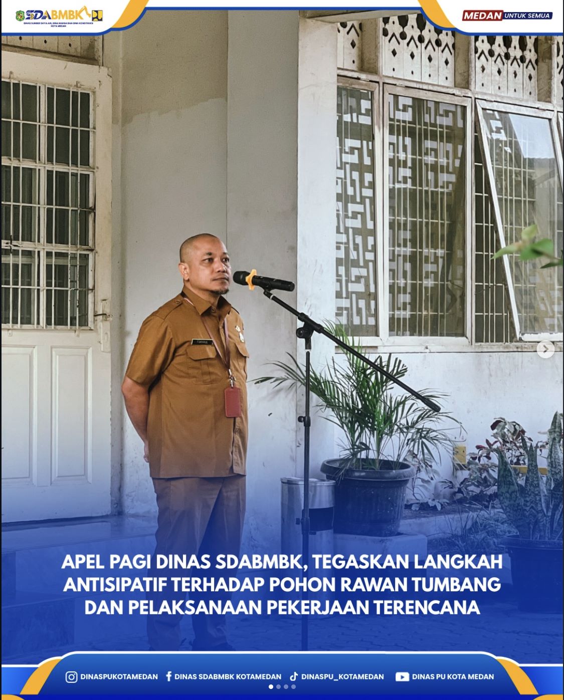 Apel Pagi Dinas SDABMBK, Tegaskan Langkah Antisipatif Terhadap Pohon Rawan Tumbang dan Pelaksanaan Pekerjaan Terencana