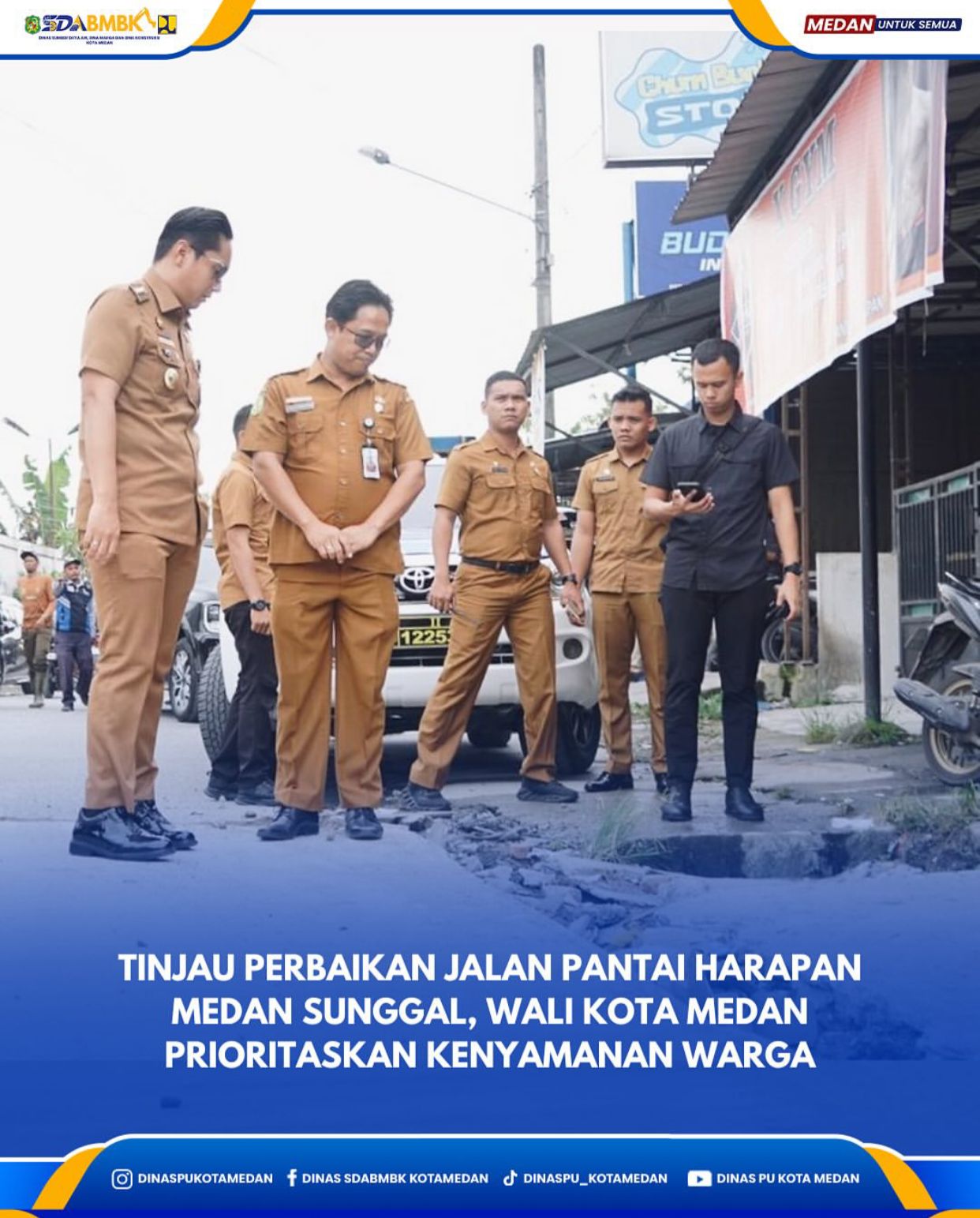 Tinjau Perbaikan Jalan Pantai Harapan Medan Sunggal, Wali Kota Medan Prioritaskan Kenyamanan Warga