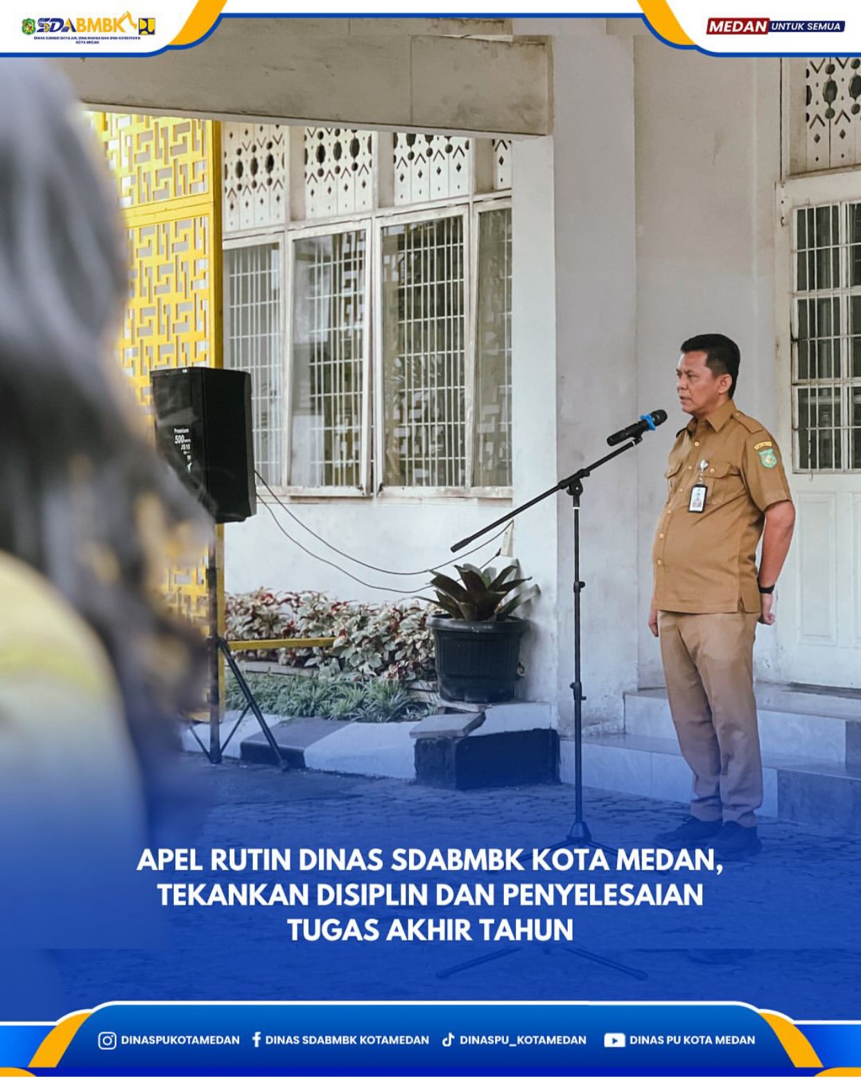 Apel Rutin Dinas SDABMBK Kota Medan, Teksnkan Disiplin dan Penyelesaian Tugas Akhir Tahun