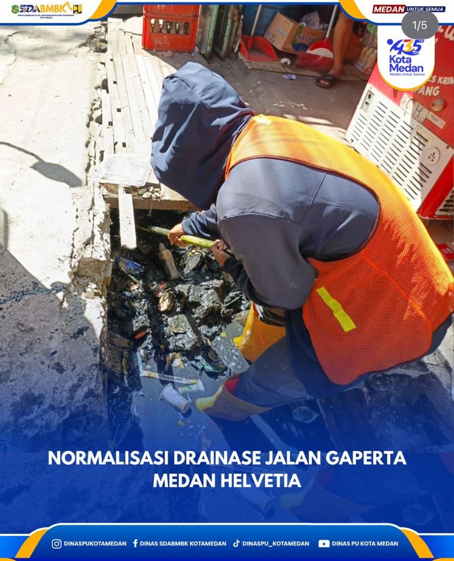 Normalisasi Drainase Jalan Gaperta Ujung Medan Helvetia