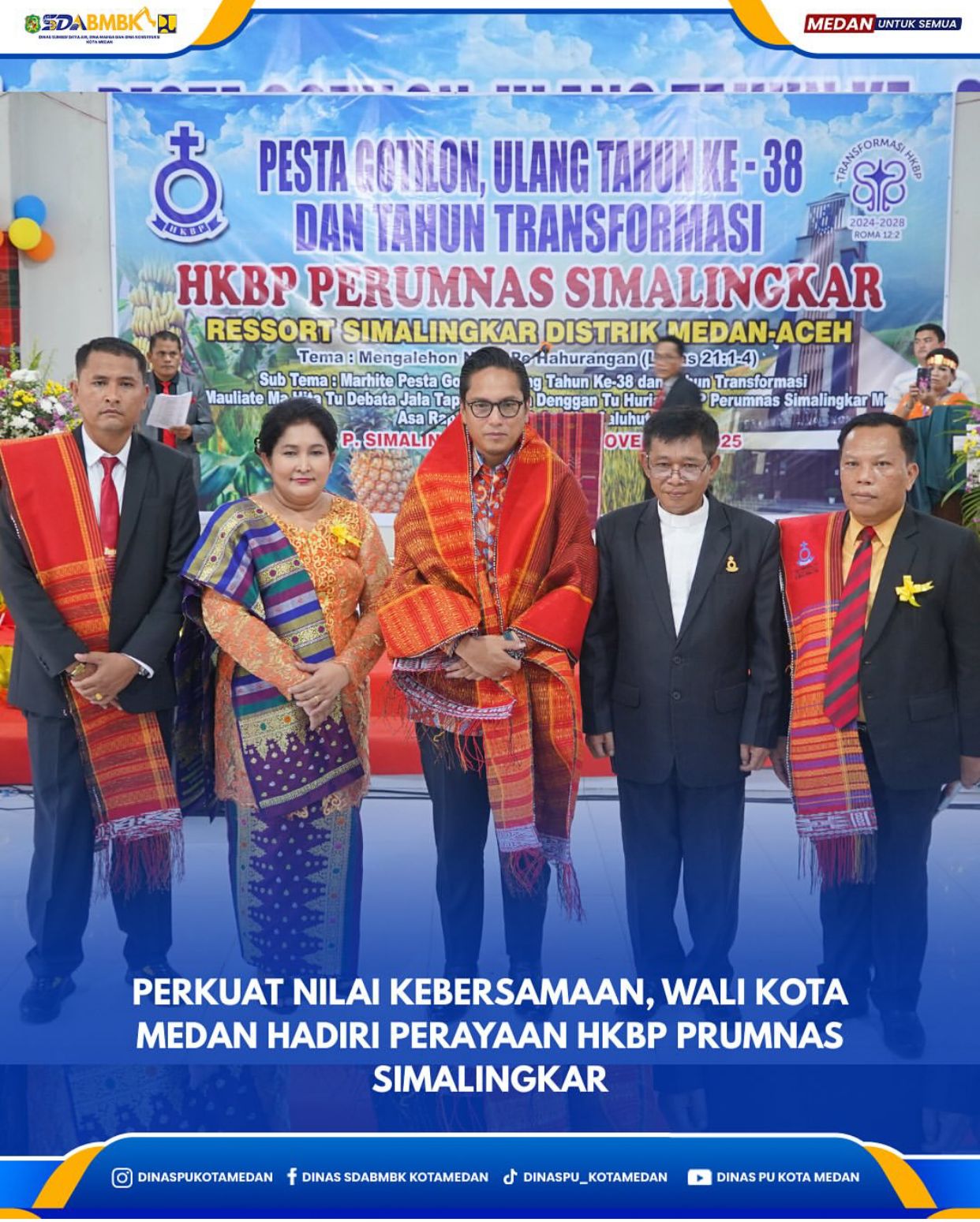 Perkuat Nilai Kebersamaan, Wali Kota Medan Hadiri Perayaan HKBP Prumnas Simalingkar