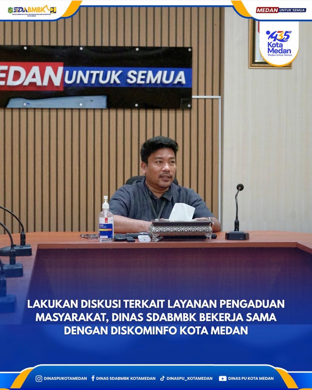 Lakukan Diskusi Terkait Layanan Pengaduan Masyarakat, Dinas SDABMBK Bekerja Sama Dengan Diskominfo Kota Medan