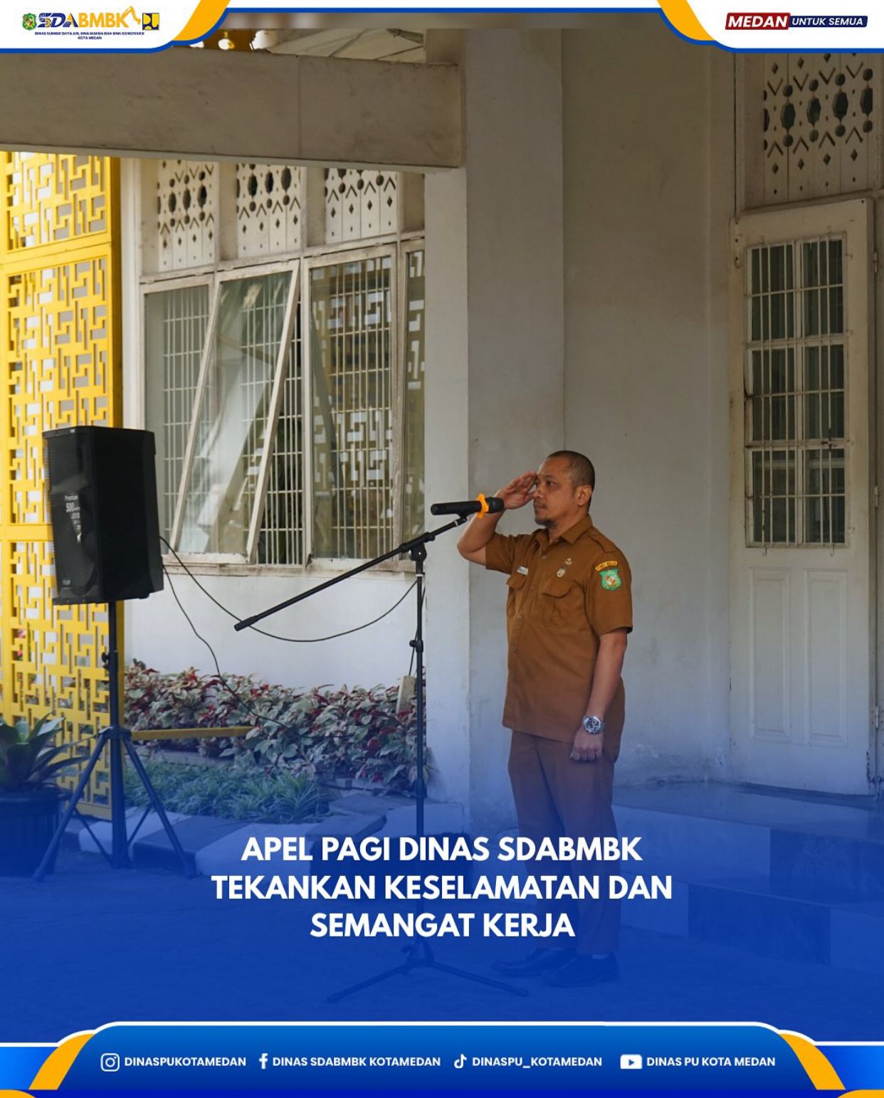 Apel Pagi Rutin di Dinas SDABMBK Kota Medan, Kabid Bina Konstruksi Tekankan Keselamatan dan Semangat Kerja
