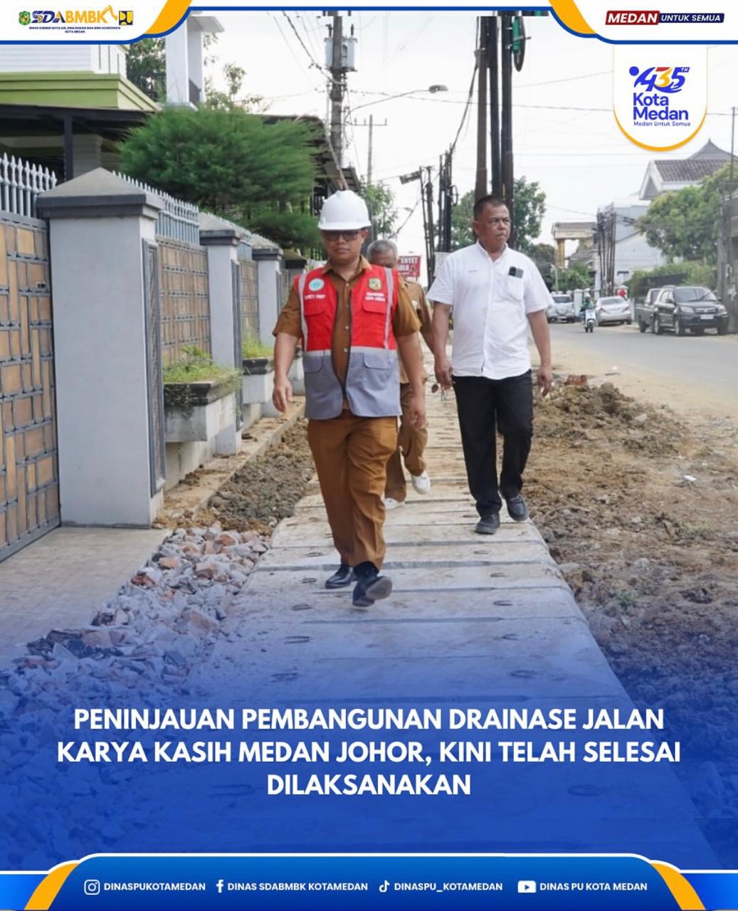 Peninjauan Pembangunan Drainase Jalan Karya Kasih Medan Johor, Kini Telah Selesai Dilaksanakan