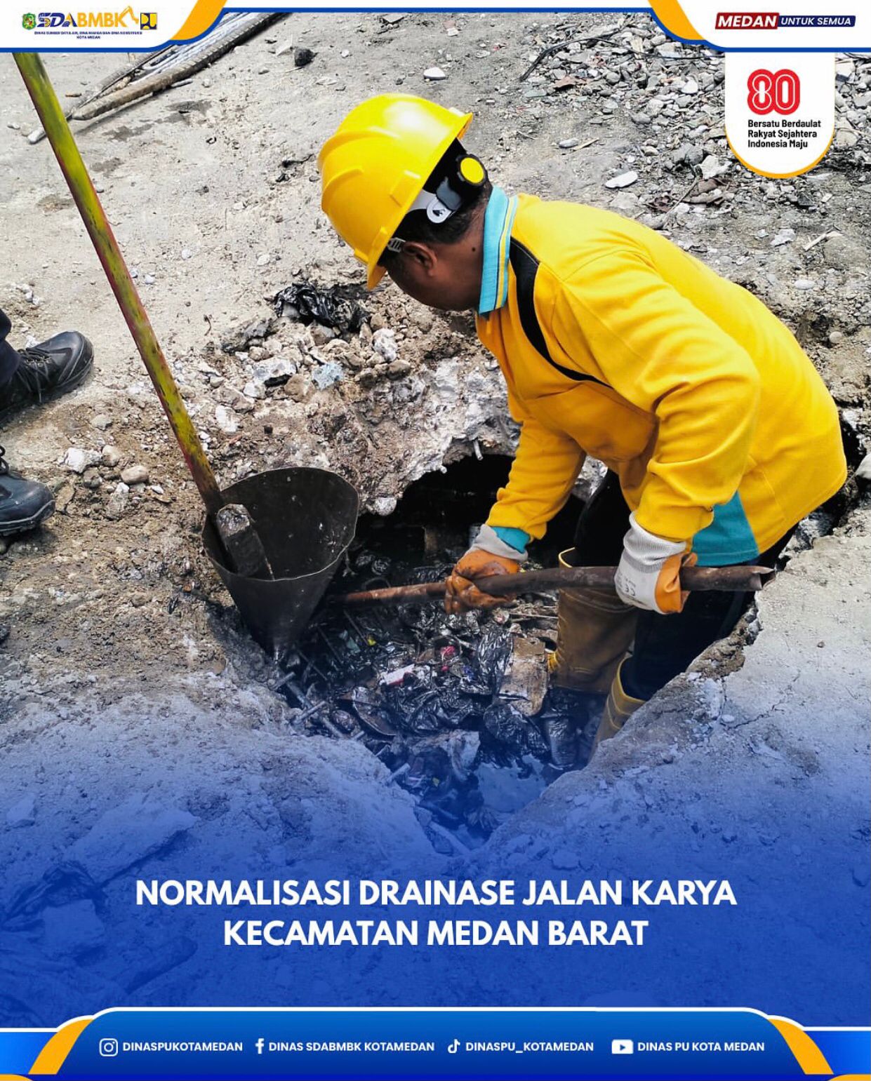 Normalisasi Drainase Jalan Karya Kecamatan Medan Barat