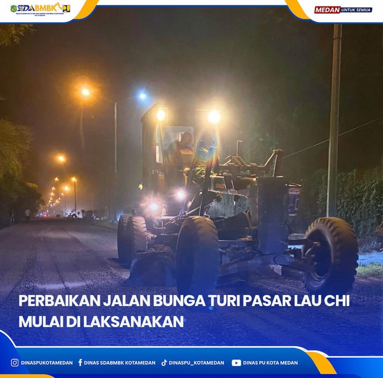 Perbaikan Jalan Bunga Turi Pasar Lau Chi Mulai Diperbaikan