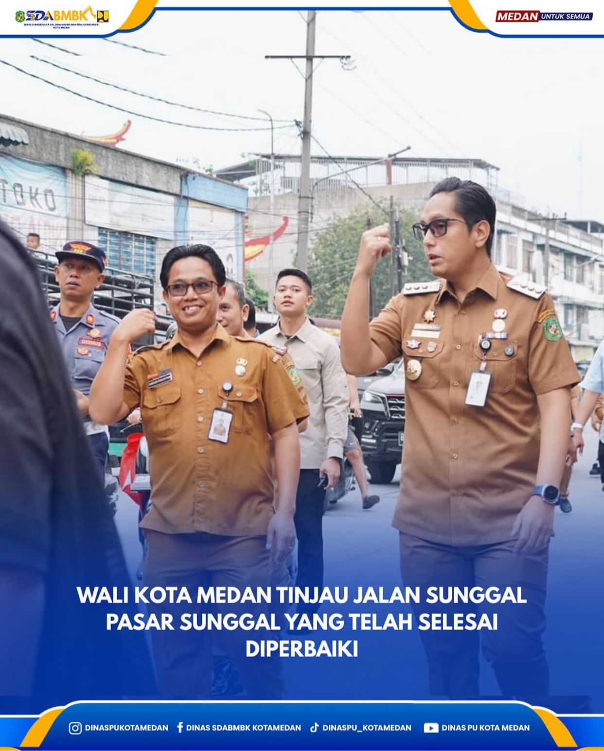 Wali Kota Medan Tinjau Jalan Sunggal Pasar Sunggal Yang Telah Selesa Diperbaiki