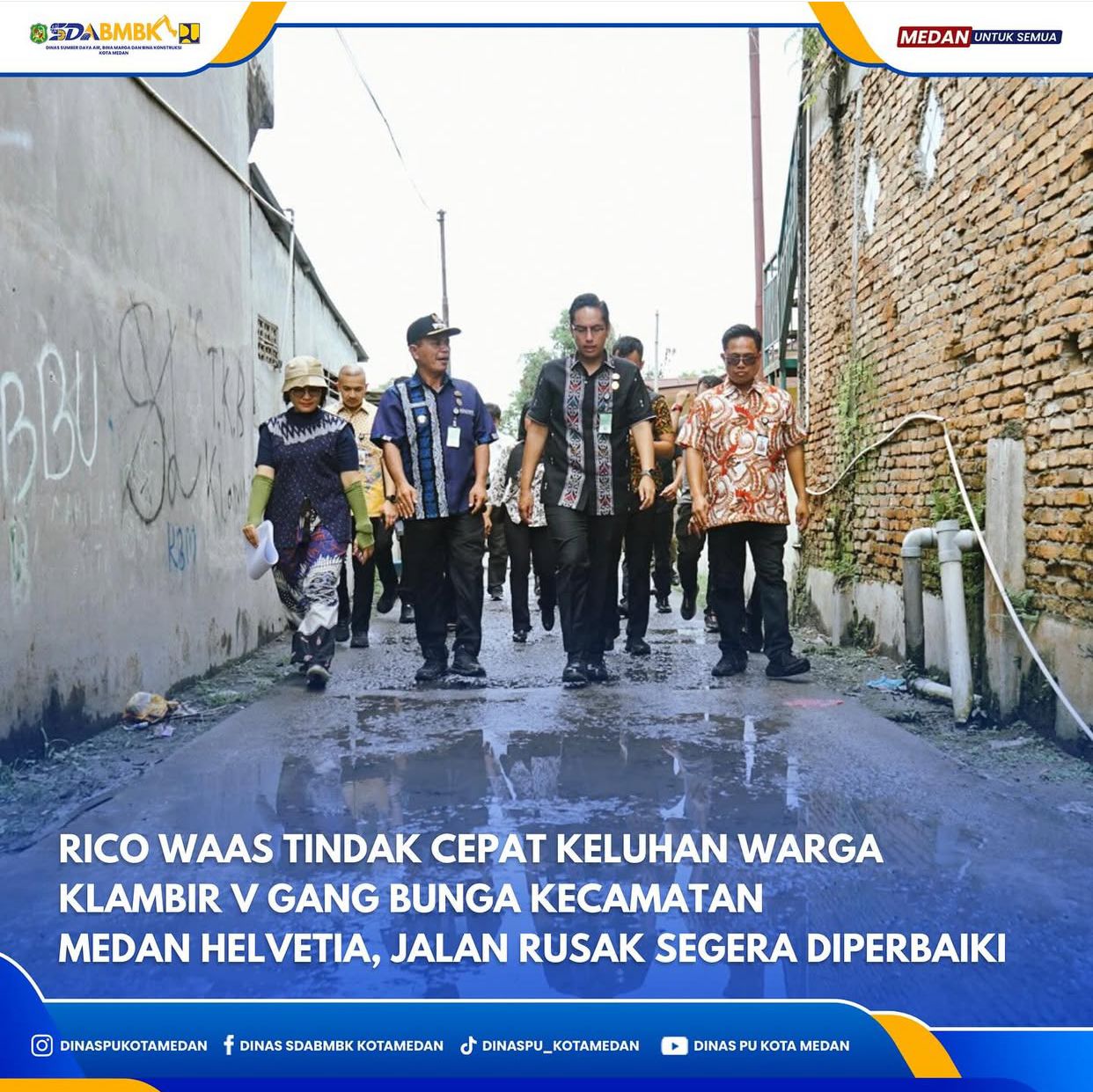 Rico Waas TIndak cCepat Keluhan Warga Klambir V Gang Bunga Kecamatan Medan Helvetia, Jalan Rusak Segera Diperbaiki