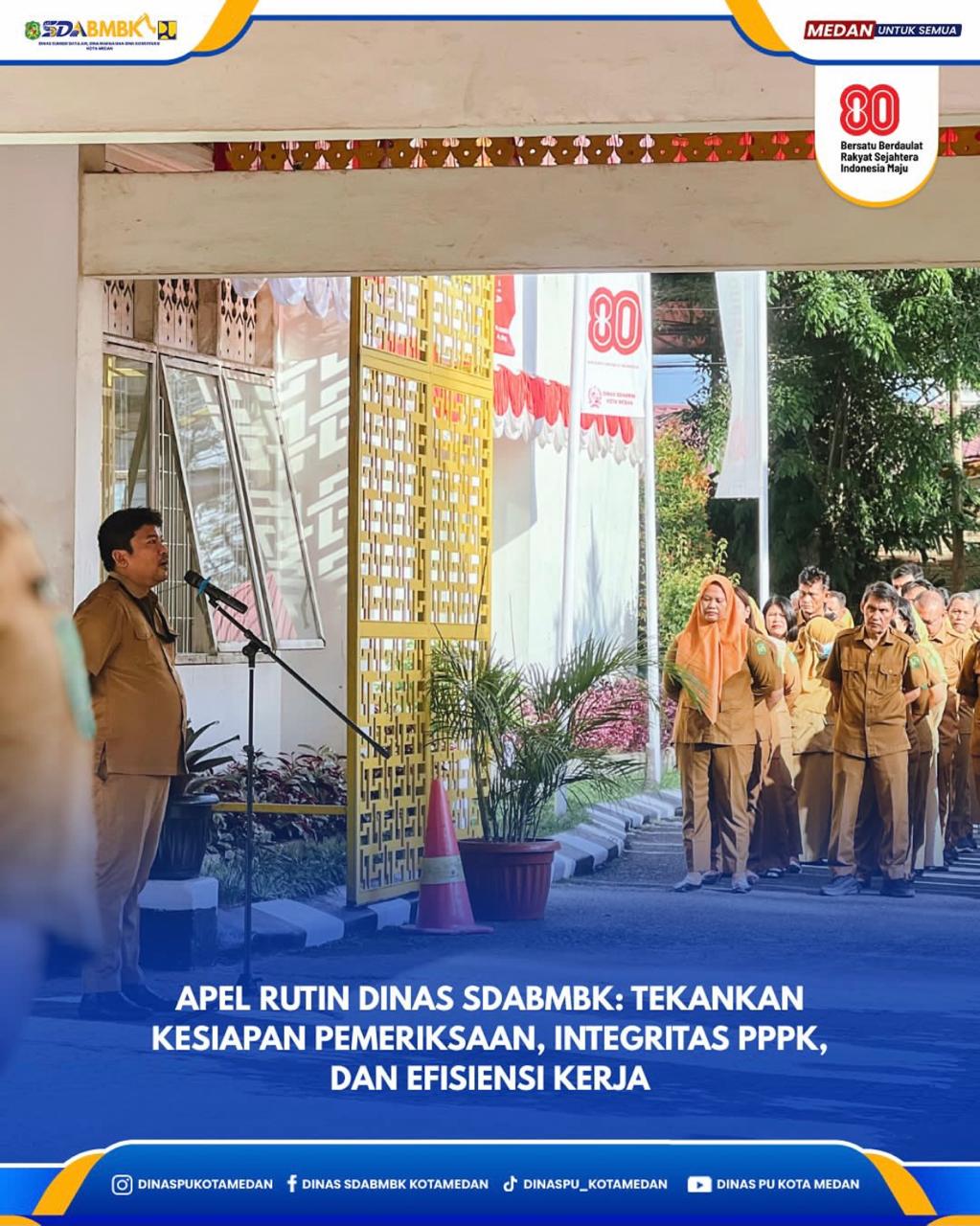 Apel Rutin Dinas SDABMBK : Tekankan Kesiapan Pemeriksaan, Integritas PPPK dan Efisiensi Kerja