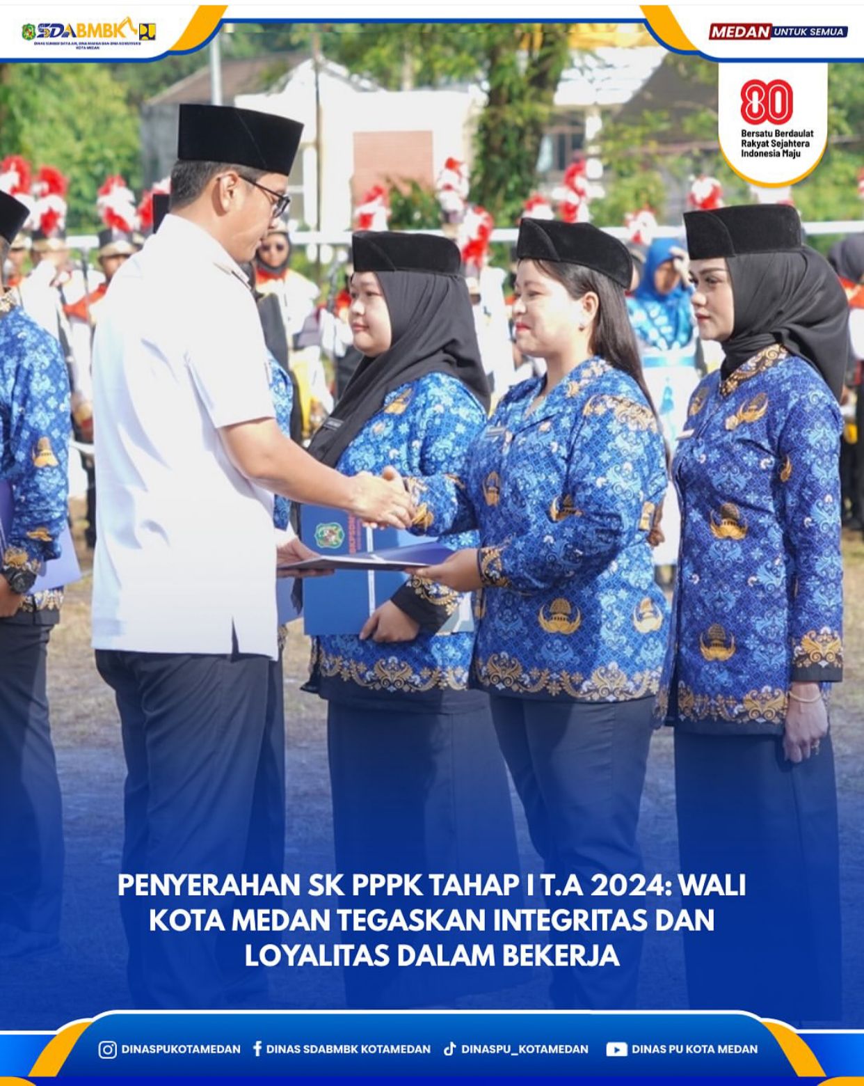 Penyerahan SK PPPK Tahap I T.A 2024 : Wali kOta Medan Tegaskan Integritas dan Loyalitas Dalam Bekerja