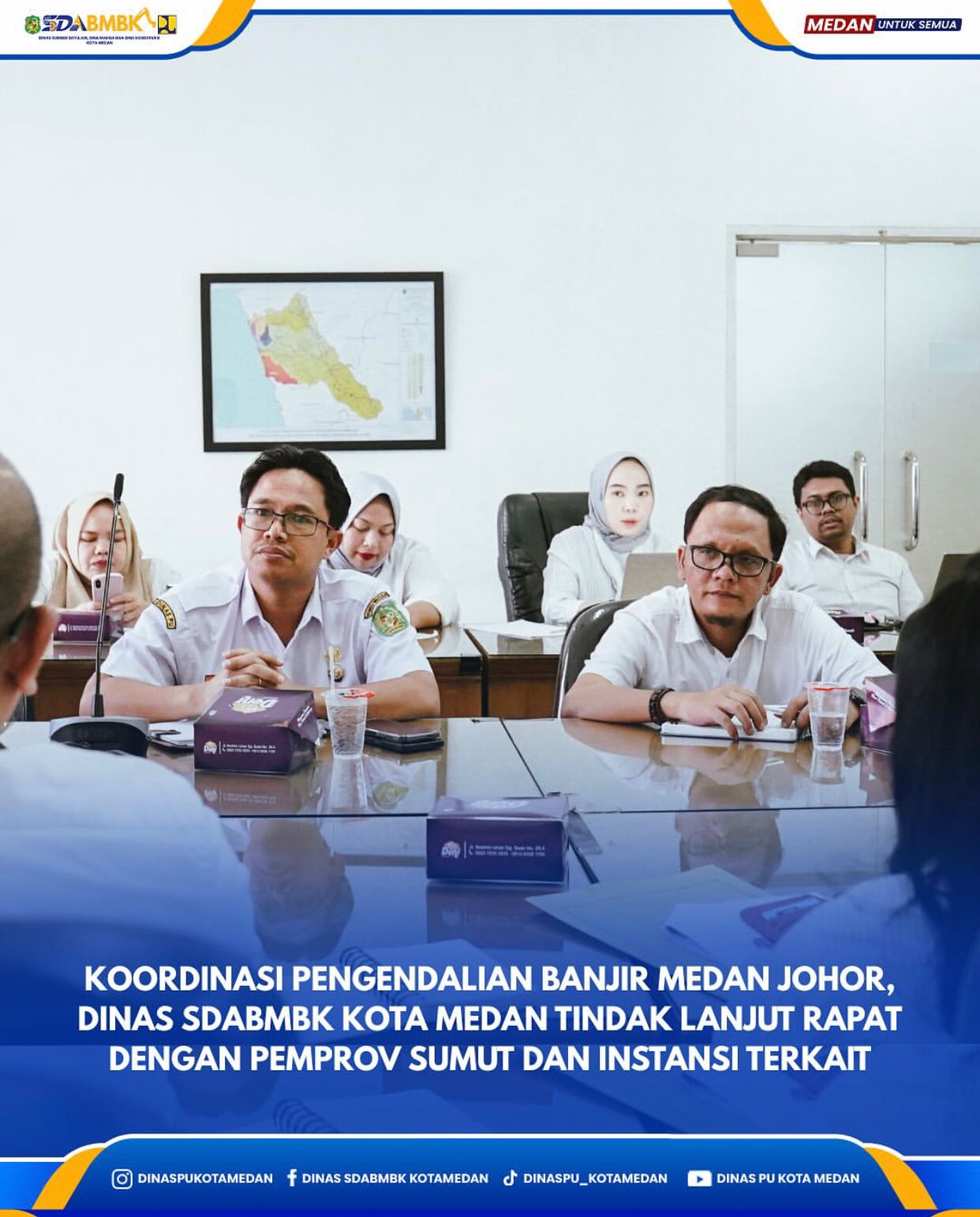 Koordinasi Pengendalian Banjir Medan Johor, Dinas SDABMBK Tindak Lanjut Rapat Dengan Pemprov Sunut dan Instansi Terkait