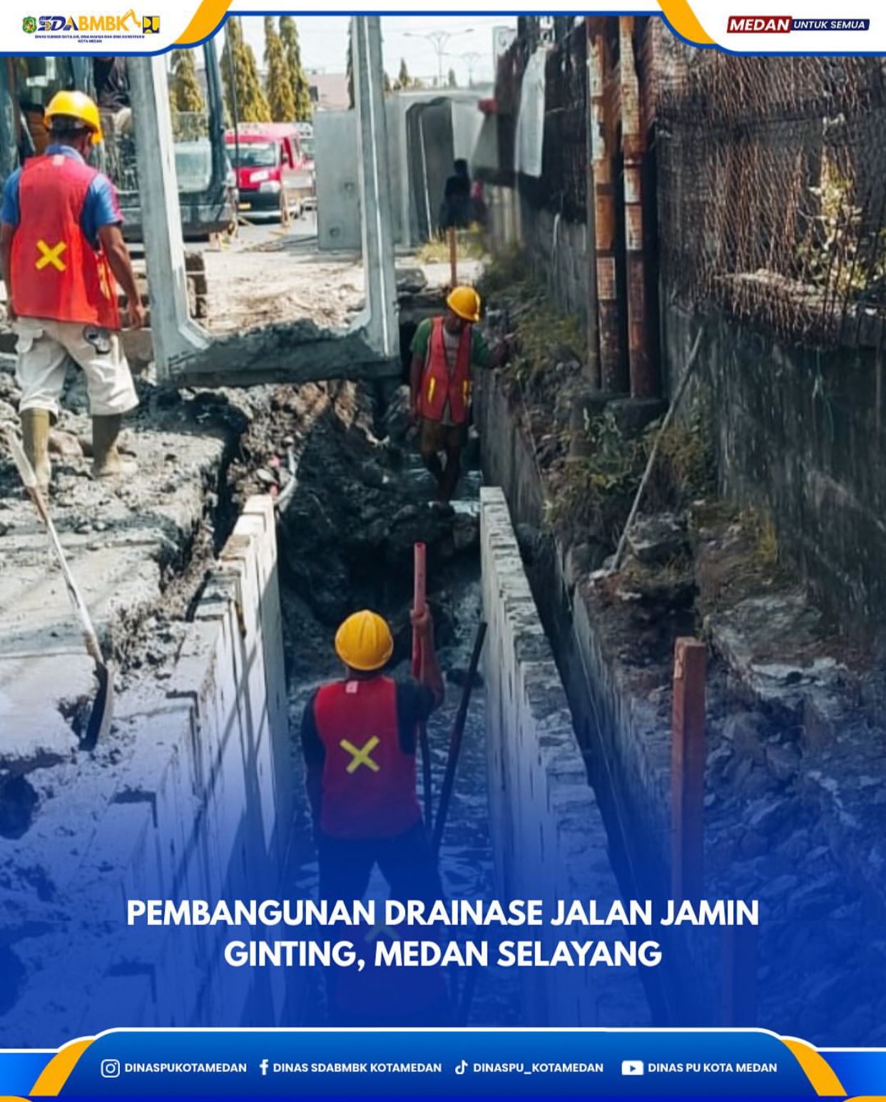 Pembangunan Drainase Jalan Jamin Ginting, Medan Selayang