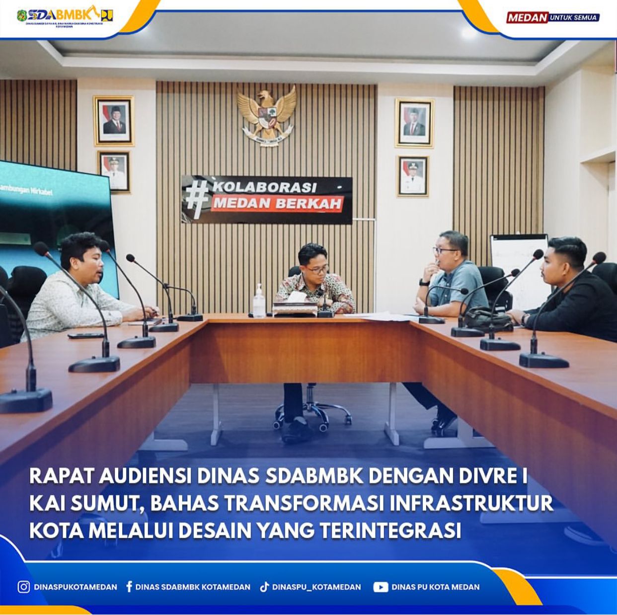 Rapat Audiensi Dinas SDABMBK Dengan Divre I KAI Sumut, Bahas Transformasi Infrastruktur Kota Medan Melalui Desain Yang Terintegrasi.