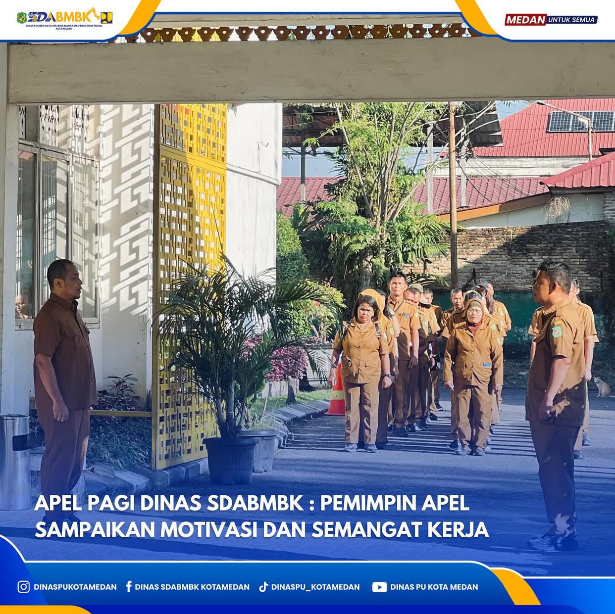 Apel Pagi Dinas SDABMBK : Pemimpin Apel Sampaikan Motivasi dan Semangat Kerja