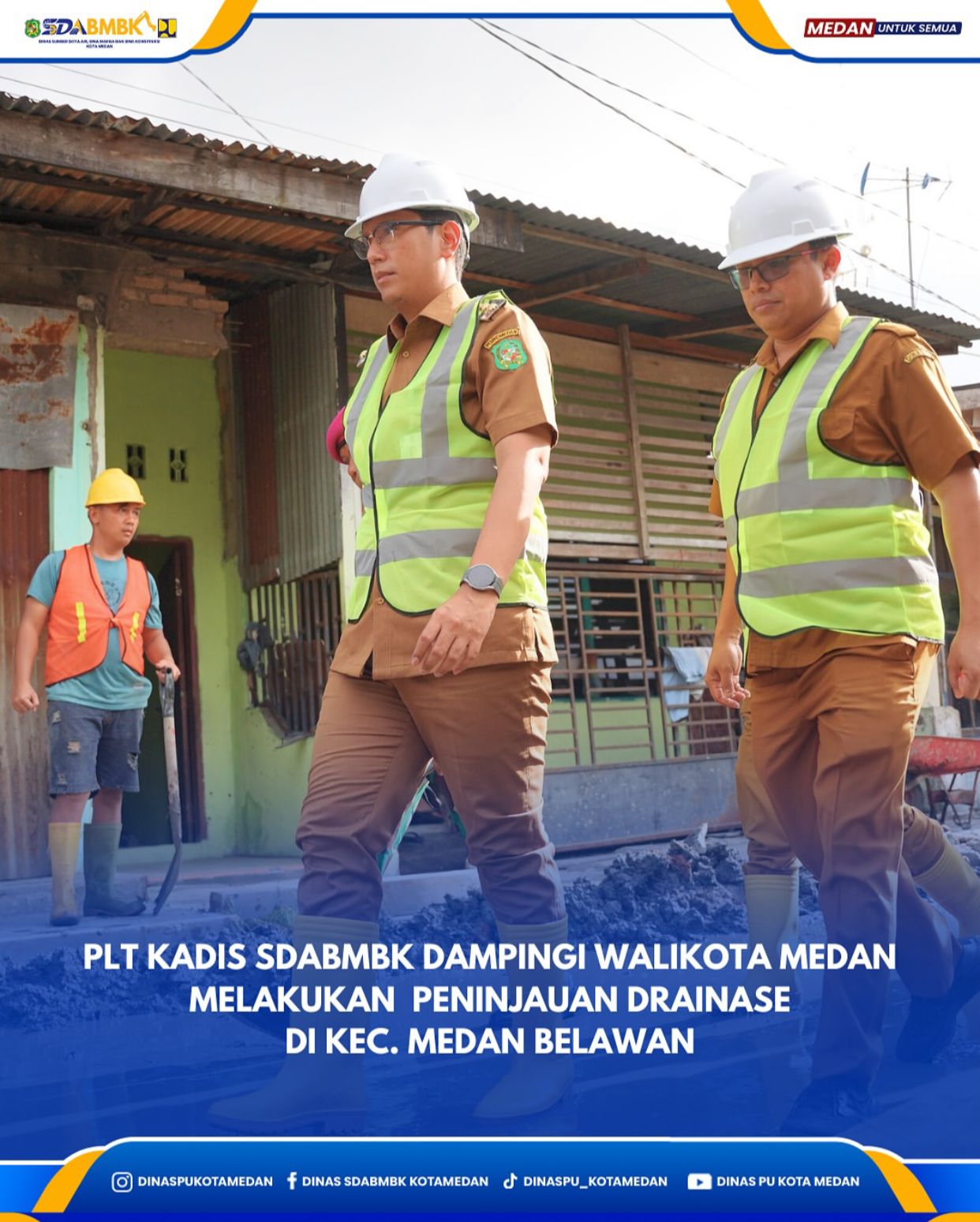 Plt Kadis SDABMBK Dampingi Wali Kota Medan Melakukan Peninjauan Drainase Di Kecamatan Medan Belawan